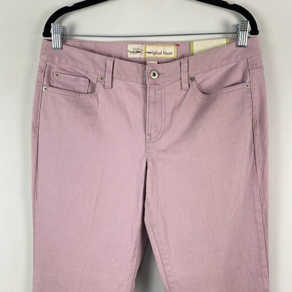 Ann Taylor Loft Original Boot Jeans Size 8 Pink Mid Rise Bootleg Stretch - Picture 2 of 11